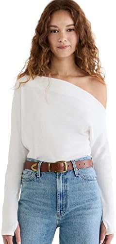 Free People Women's Fuji Thermal Tee, Ivory, White, L