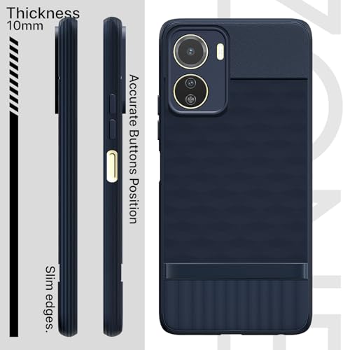 Image of Pikkme Back Cover for Vivo Y16 Camera Protection 3D Hexa Cube Design Silicone Protective Bumper Case (Blue)