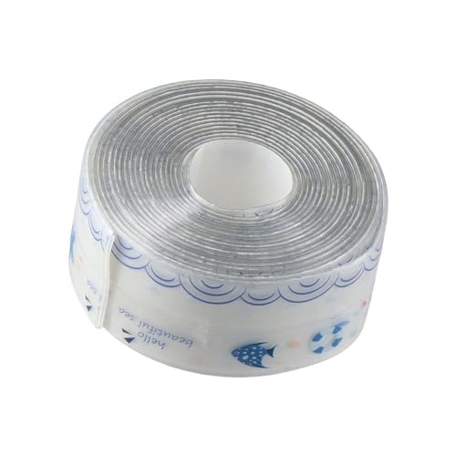 Image of FEIYING Kitchen & Bath 1.5 inch X 10.5' Transparent Oil-Proof Sealant Tape Decorative Self Adhesive Caulk Strip Tape Floor Wall Edges