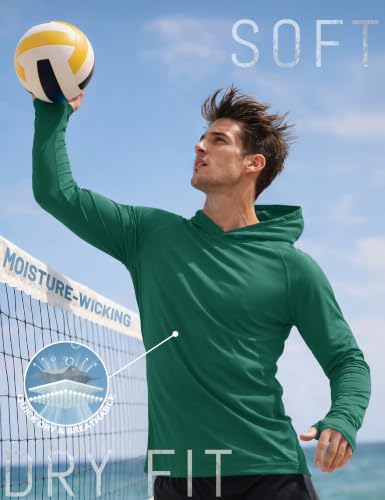Image of KEFITEVD Men's Sun Hoodie Long Sleeve Fishing UPF 50+ SPF Quick Dry Shirts