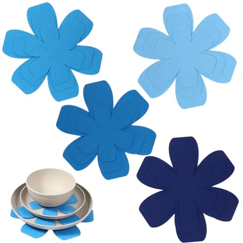 JJUNW 12 Pcs Pot and Pan Protectors, 4 Colors(Blue Tones) Pot Separator