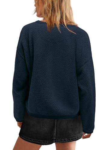 Image of Yanekop Womens Sherpa Jacket Button Down Fleece Winter Coat Fuzzy Jackets Chunky Cardigan Sweaters Open Knit Sweater