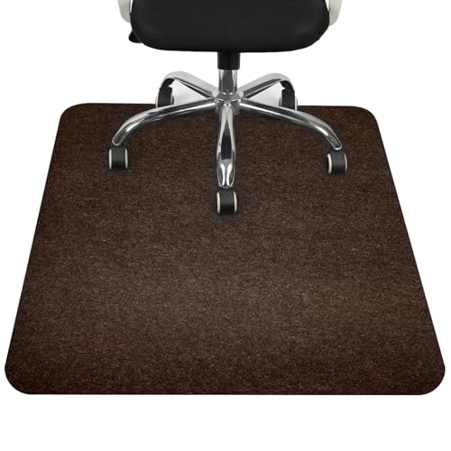 COSYLAND Protector de Suelo para Silla de Ruedas 120x90 cm, Alfombrilla Protectora para Silla de Oficina o Gaming, Apta para Suelo Duro, Marrón