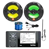 Infinity R3000 Wake Marine AM/FM Stereo Bluetooth USB Receiver Bundle Combo with 6.5
