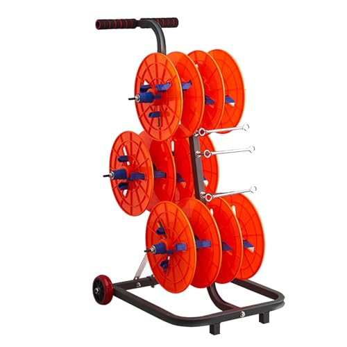 Chariot distributeur de câbles robuste en acier avec 6 dévidoirs