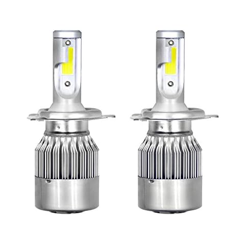 H4 LED Headlight Bulbs Hi/Lo Beam 50W 16000LM 6500K Cool White 300% Brightness Conversion Kit for Car and Motocycle Replacement Auto Bulbs for Halogen Lamps Kit,2 PCS (2 Side COB) Cover