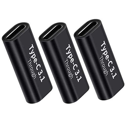 USB Type C 変換 アダプタ (3個) メス to メス USB C 中継アダプタ 5A 急速充電＋10Gbps 高速データ転送 タイプC 延長コネクタMac Book Pro、Sam sung Galaxy S8、Nexus 6P 5X、L G G5 V20、Goo gle PixelなどのType Cデバイスに対応