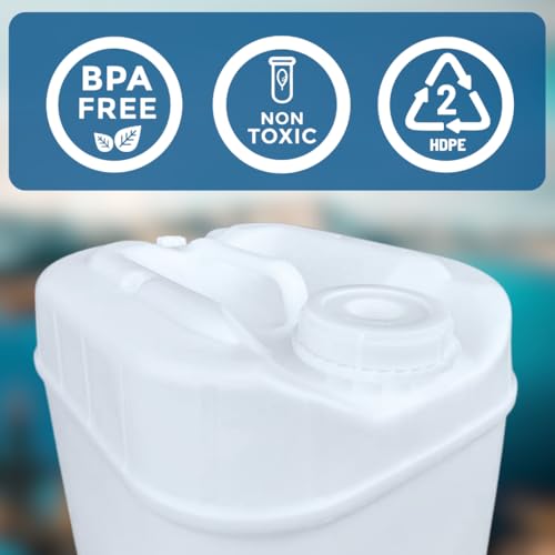 5-Gallon Stackable Water Storage Containers, Water Treatment, w/ 5 Lids + 1 Spigot, Easy Fill, Survial Supply Emergency Water Storage for Disaster Preparedness, 20 Gallon (4 Tanks) - Image 5