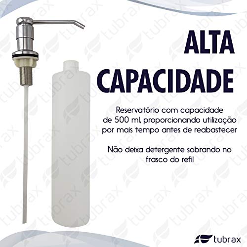 Dosador Dispenser Sabão Líquido Detergente 500ml Inox Tubrax