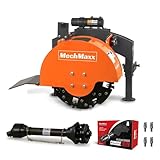 MechMaxx Heavy Duty 3-Point PTO Powered Stump Root Grinder For 15-45HP Tractors With 34 Carbide Teeth, 6'' Cutting Depth, 24'' Flywheel Diameter, Model SG24 Green (Orange)