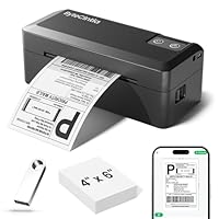 ByteCintia Bluetooth Etikettendrucker, DHL Thermodrucker 4x6 Ettikettendrucķer, Ettikettendrucķer Label Printer für iOS, Android, Windows & Mac, Kompatibel mit Shopify, Amazon, Royal Mail, Ebay, USPS