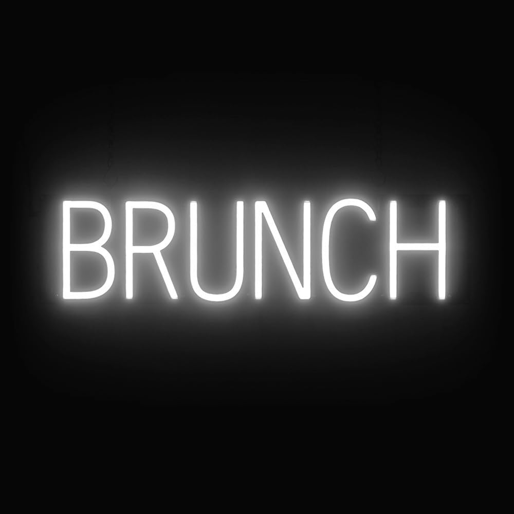 SpellBrite BRUNCH Sign | Brunch-Related Sign with Neon Look, White LED Light Source | 24.4" x 6.3"