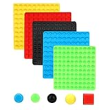 500pcs Bump Dots for Visually Impaired, Assorted Sizes Adhesive Silicone Braille Stickers Low Vision Aids Tactile Dots for Blind & Elderly (Black, Red, Green, Yellow, Blue)