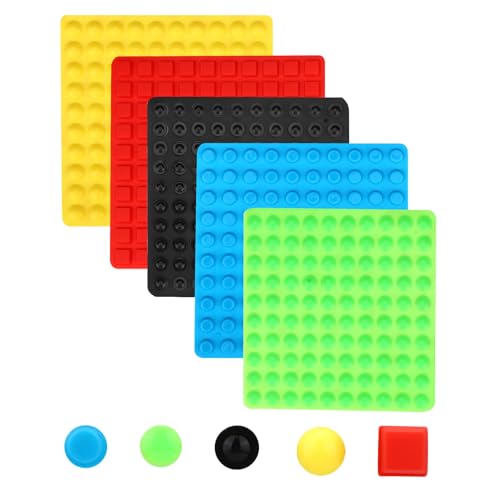 500pcs Bump Dots for Visually Impaired, Assorted Sizes Adhesive Silicone Braille Stickers Low Vision Aids Tactile Dots for Blind & Elderly (Black, Red, Green, Yellow, Blue)