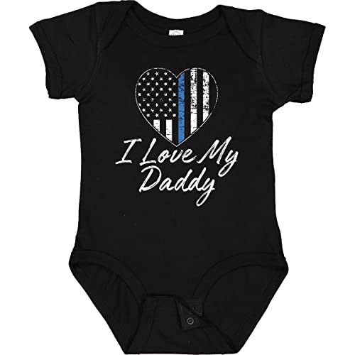 inktastic Heart Shaped I Love My Daddy Law Enforcement Baby Bodysuit