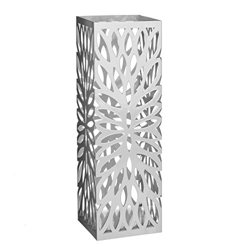 dcasa - Paragüero moderno metal blanco. 15,50 x 15,50 x 49 cm