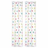 GBiancheria Tenda a Vetro Giorgia con Cuori Colorati – Set 2 Pannelli 60x150 o 60x240 cm –...