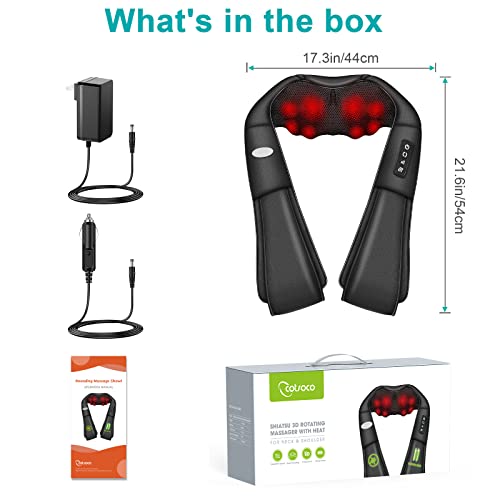 Cotsoco Cordless Shiatsu Neck And Shoulder Massager With Heat,Portable Massagers For Neck And Back,3D Deep Tissue Kneading Back Massager For Muscle Pain Relief,Perfect Gifts For Women And Men #TOP7