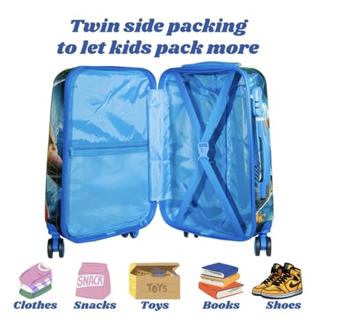 Image of ADSON Abs Kids Trolley 360 Rotating Luggage 360 Degree Wheels Spiderman Non-Breakable 20 Inch Kids Hardsided Suitcase with 4 Wheels, 360 Degree Wheel Travel Trolley Bag (Design 14)