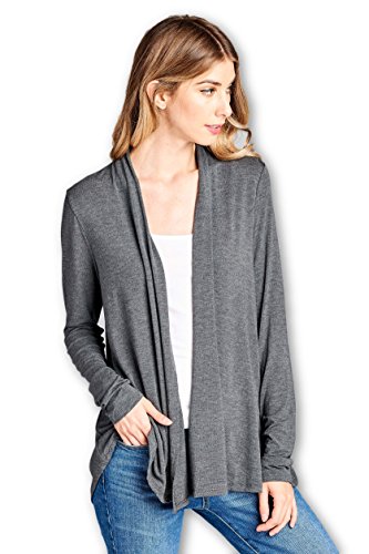 Image of Women Casual Open Front Long Sleeve Lightweight Softest Viscose Made from Bamboo Cardigan