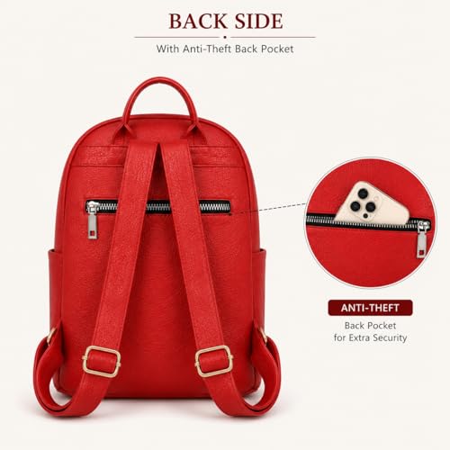 Image of VRITRAZ PU Leather Ladies Leather Shoulder Fitting Backpacks Designer Backpack Shoulder Bag, Handbag For Women, Girls Elegant Backpack Purse