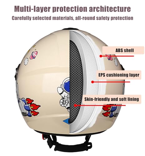 Casco De Motocicleta Abierto para Niños De 3 A 12 Años, Homologado Según La Norma ECE 22.06, para Scooter Infantil Y Moto D,50-57cm - imagen 2