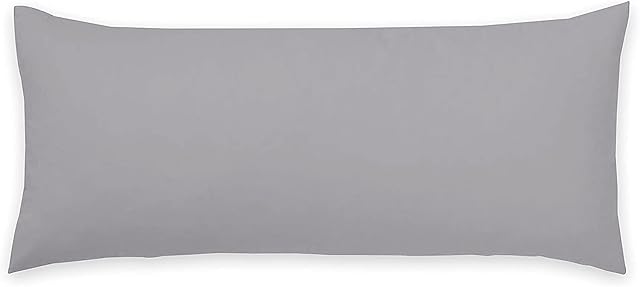 Luxury Bolster Pillow Case- Pregnancy Maternity Long Orthopedic Support Pillowcase Cover in white cream & silver Colors (Silver, Double 4ft 6")