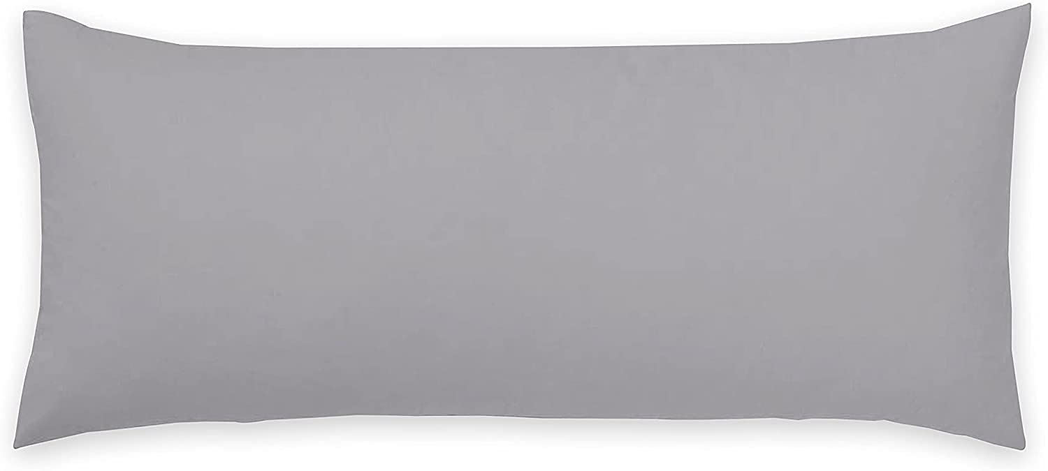 ARLINENS Luxury Bolster Pillow Case- Pregnancy Maternity Long Orthopedic Support Pillowcase Cover in white cream & silver Colors (Silver, King 5ft)