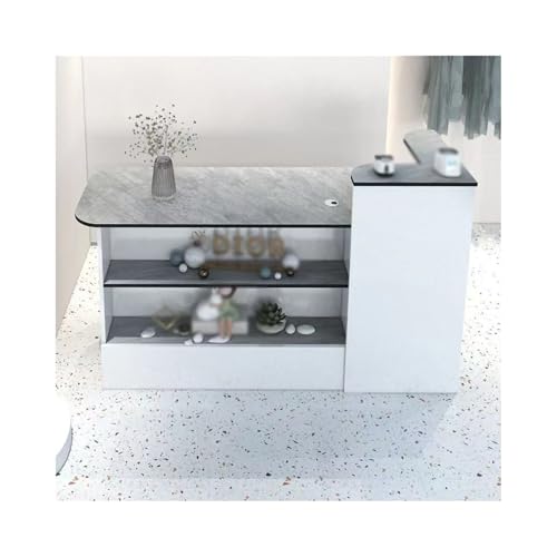 Genérico Mostrador de recepción, mostrador de Venta minorista, Caja, cajero, taquilla de Oficina con cajones y Cable, mostrador de recepción para mobiliario de Oficina | Exhibidor de Caja Qinhaixi |