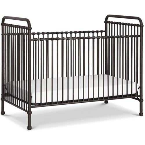 Namesake Abigail 3-in-1 Convertible Metal Crib in Vintage Iron, Greenguard Gold Certified