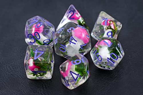 Mushroom Dnd Dice Set For Dungeons And Dragons, Gifts, D&D, D And D, Pathfinder, Accessories, D20, Polyhedral, Resin Dice, Metal, Dice Tray, Tower, Bag, Box #TOP4
