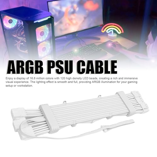 Cable de extensión ARGB con iluminación vibrante Fabater de 120 LED para GPU y placa base de PC 3