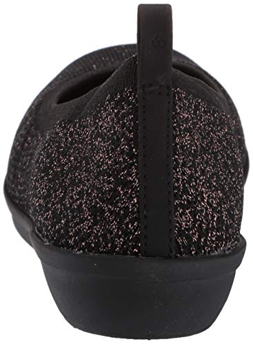 Clarks Womens Ayla Paige Ballet Flat, Black Knit With Rose Gold Flecks, 5.5 Us #TOP2