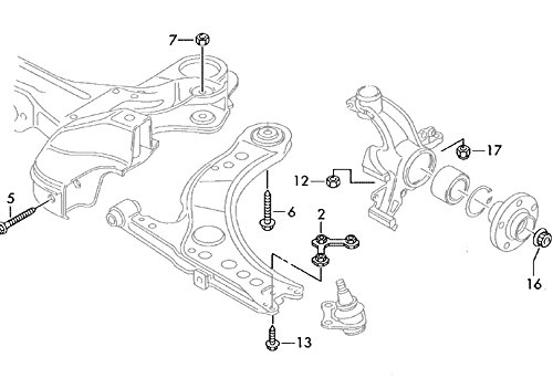 VolkswagenN01 508 16, Suspension Stabilizer Bar Link Nut