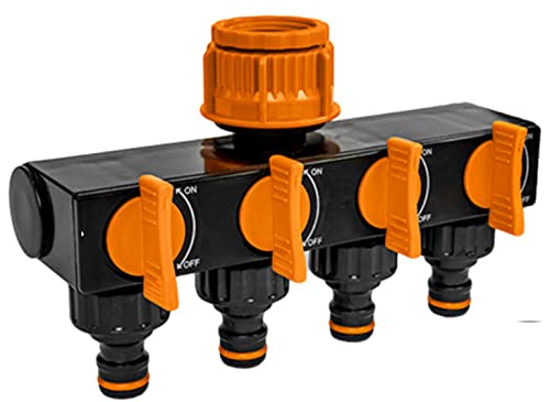 Preisvergleich Produktbild Dokado 4 Fach Wasserverteiler Absperrhahn Schlauchverteiler für Gartenschlauch