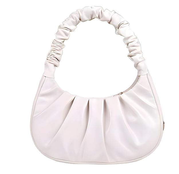 Buy PAVILONN Women Mini Handbag Ruched Handle Purse, Korean Style Shoulder Bag for Girls, PU Leather Ladies Purse, Trendy Underarm Hobo Bag, Stylish Small Fashion Handbag for Daily Use Party ((WHITE)) at Amazon.in