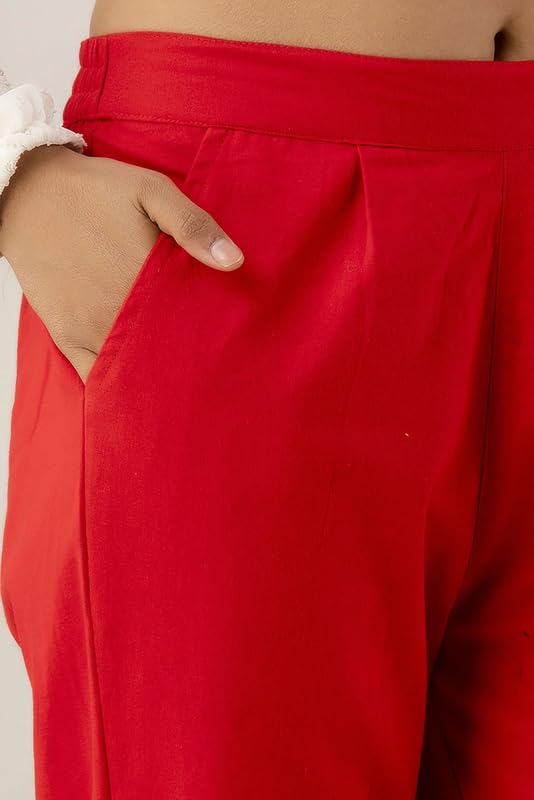 Image of Regular Fit Cotton Woman Trousers Pants Kurti Pant Casual Daily Formal Office Use