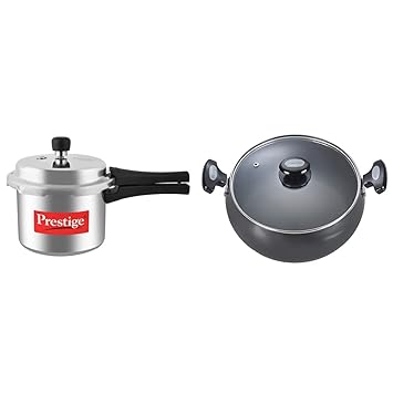 Prestige Induction Base Aluminum Pressure Cooker and Sauce Pan