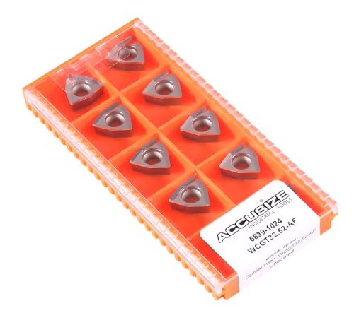 Accusize Industrial Tools WCGT32.51 Inserts, Uncoated, Carbide, Cutting Aluminum, 10 Pc Set, 2039-1024x10