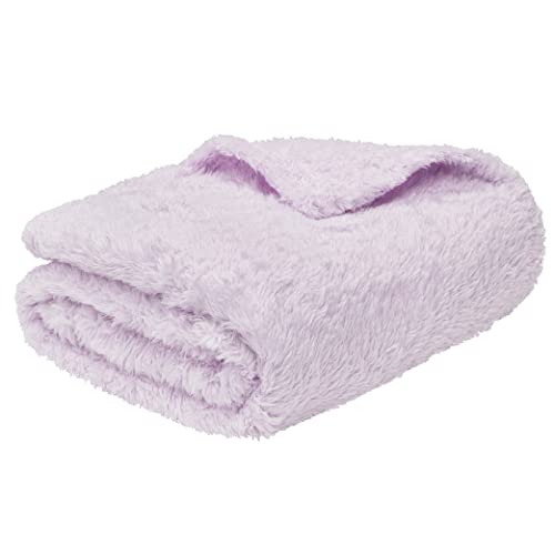 Pavilia Plush Sherpa Throw Blanket For Couch Sofa | Soft Fluffy Shaggy Fleece Blanket | Fuzzy, Cozy, Warm Microfiber Throw Solid Blanket, Lavender Light Purple, 60X80, Twin Bed #TOP8