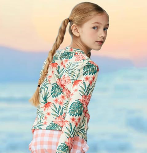 Image of Toddler Girls Swimsuit Rash Guard Sets 2-Piece Bathing Suits UPF 50+ Summer Kids Swimwear 2-7T