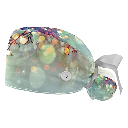 Chapeaux de travail JDEZ Noël pour la cuisine et les services de santé, lot de 2 casquettes