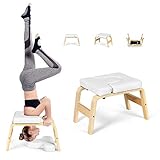 Multifunktionaler Yoga Hocker - Dieser Yoga Kopfstandhocker kann nicht nur als Hocker verwendet werden, sondern ist auch eine gute Stütze für das Üben von Yoga. Dank des abnehmbaren T-förmigen Kissens können Sie Yoga-Training, Hüftübungen, Beinübungen etc. durchführen. Sie können auch Körperdehnung, Körperformung usw. ausüben.