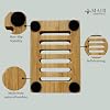 Portajabón de Bambú – Paquete de 2 Autodrenantes para Ducha – Bandeja de Madera de Bambú Natural para Baño con Drenaje – Sostenedor de Madera para Cocina, Baño, Lavabo 8