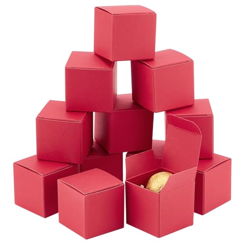 PH PandaHall 30pcs Mini Boîte de Papier Boîte D'Emballage en Papier Rouge Pliable en Carton Boucle D'Oreille Anneau Minuscule Friandise Boîtes à Bijoux...
