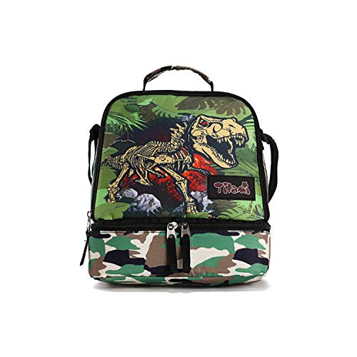 Image of Tilami Lunch Bags Insulated Adjustable Strap Zipper, Water-Resistant Cooler Bags, Bento Bags for Kids Toddlers, Dinosaur Cute, Large, Adjustable,Bento