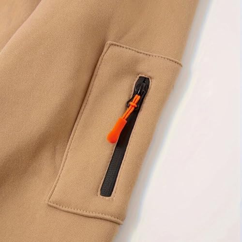 Men Casual Hooded Sweatshirts Drawstring Sports Pullover Sweater Solid Color Zipper Pocket Long Sleeve Hoodies2