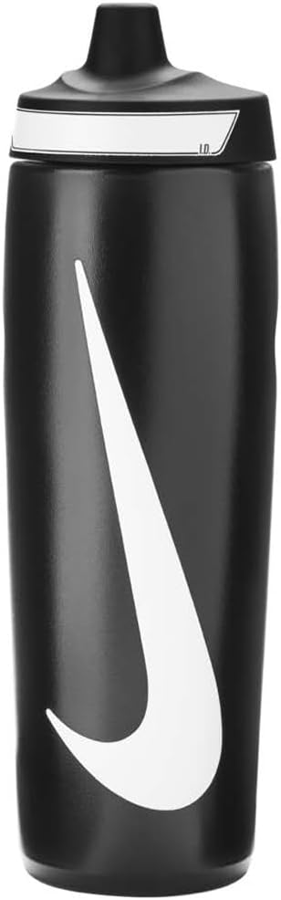 Nike Refuel Bottle 24 oz Sports Bottle BPA Free Airtight (Black/Black/White)