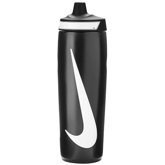 Nike Refuel Bottle 24 oz Sports Bottle BPA Free Airtight Black Black White