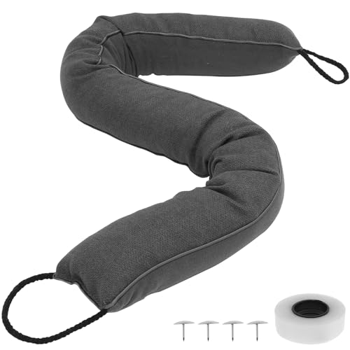 FALESOUL Door Draft Stopper, 36'' Length x 4'' Width Under Door Noise Blocker, Heavy Duty Under Door Bottom Gap Draft Noise Blocker, Adjustable Door Bottom Seal Strip for Bottom of Doors (Grey, L)